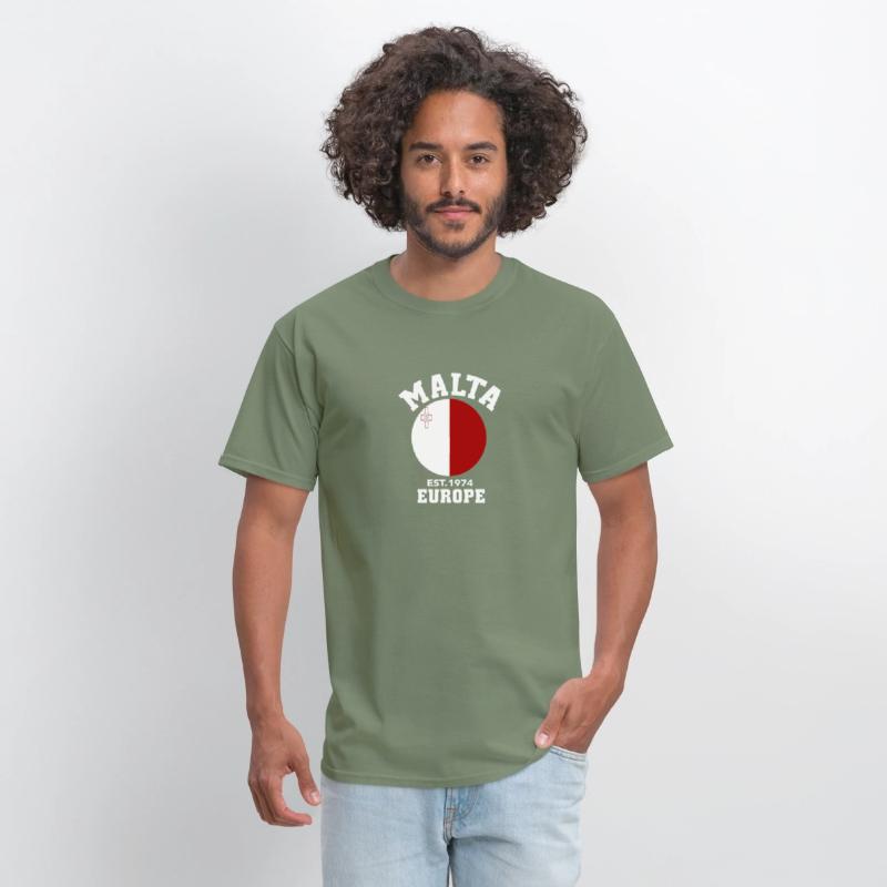 Malta Europe Est 1974 Patriotic Flag T Shirt