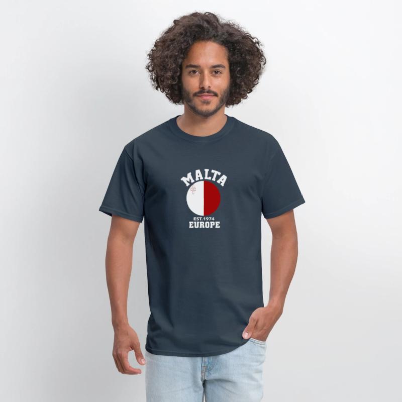 Malta Europe Est 1974 Patriotic Flag T Shirt