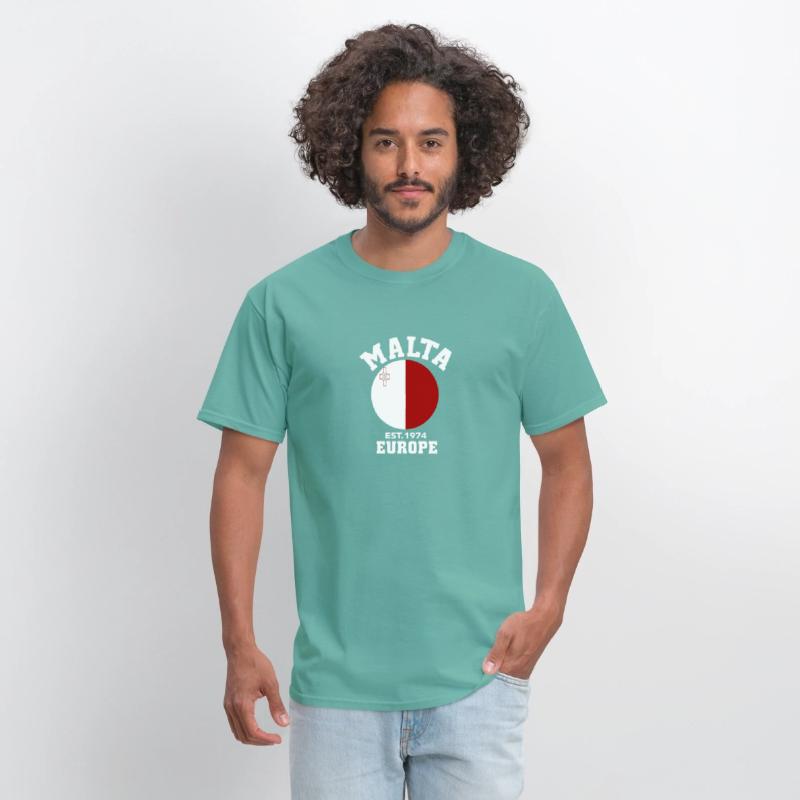 Malta Europe Est 1974 Patriotic Flag T Shirt