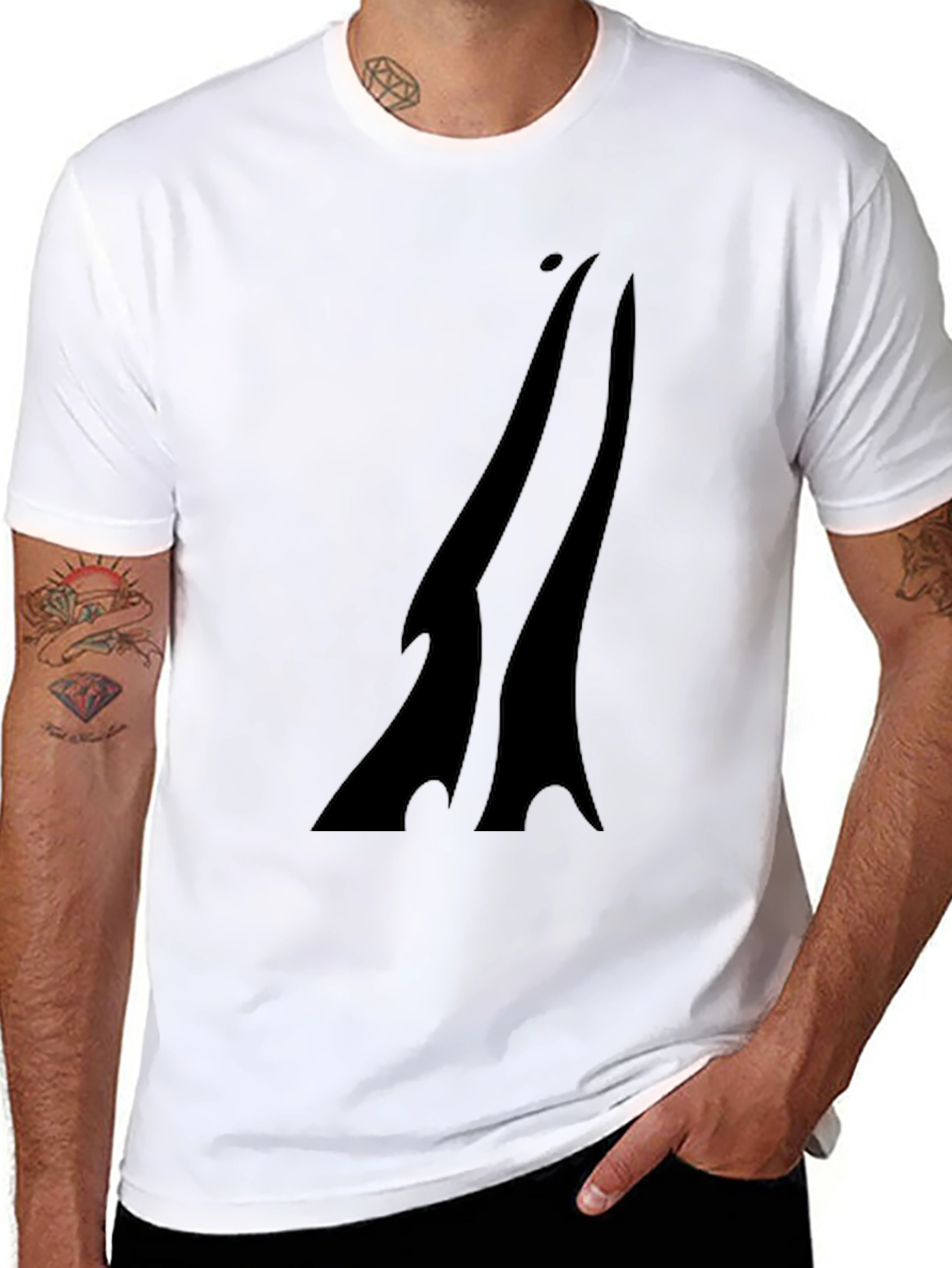 Mens Black Graphic Print T-Shirt