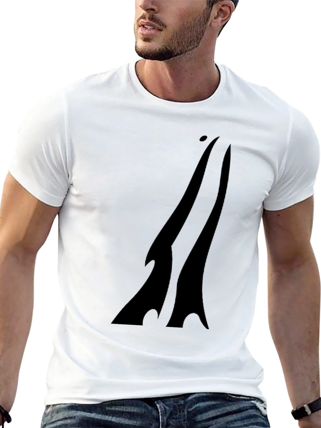 Mens Black Graphic Print T-Shirt