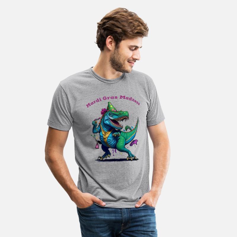 Mardi Gras Madness T Rex dinosaur Bead Mardi Grawr