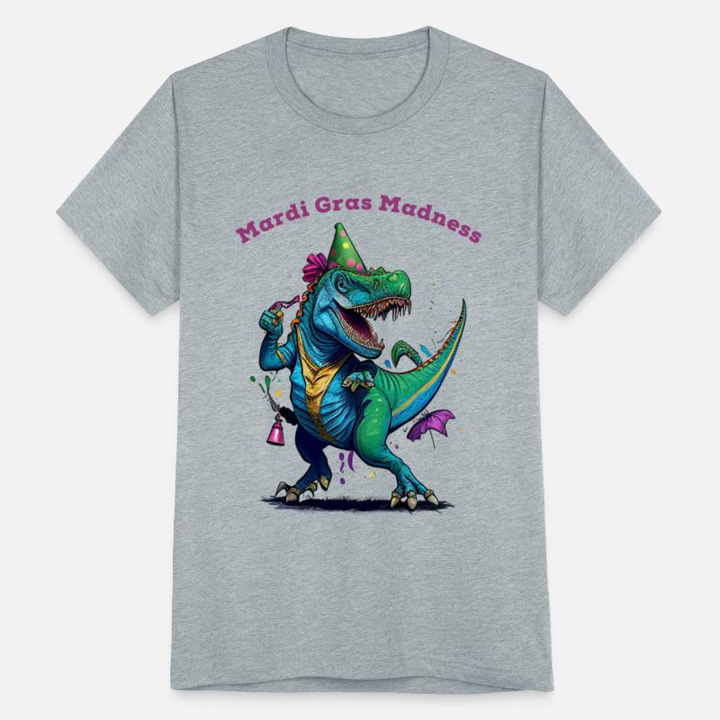 Mardi Gras Madness T Rex dinosaur Bead Mardi Grawr