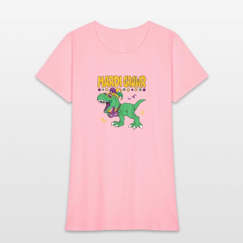 Mardi Grawr T Rex Dinosaur Mardi Gras Bead Kids Bo