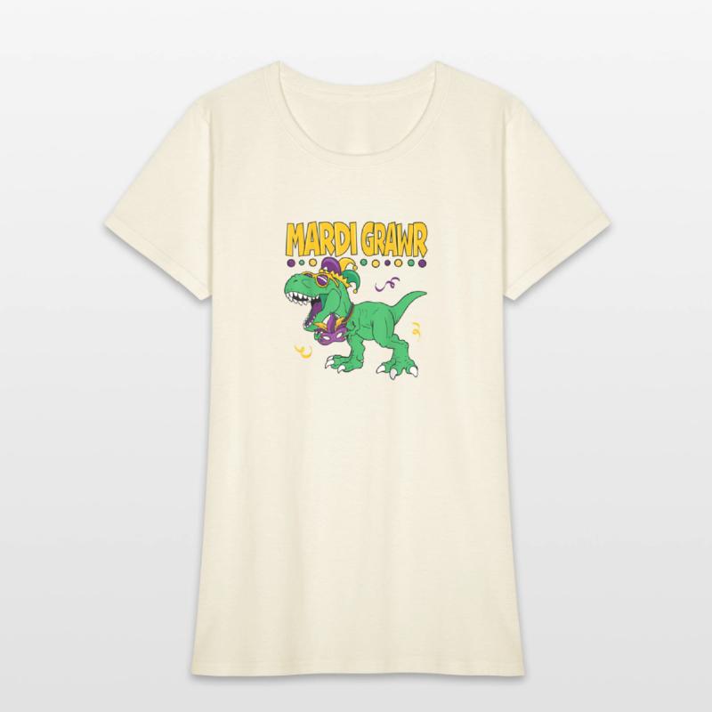 Mardi Grawr T Rex Dinosaur Mardi Gras Bead Kids Bo