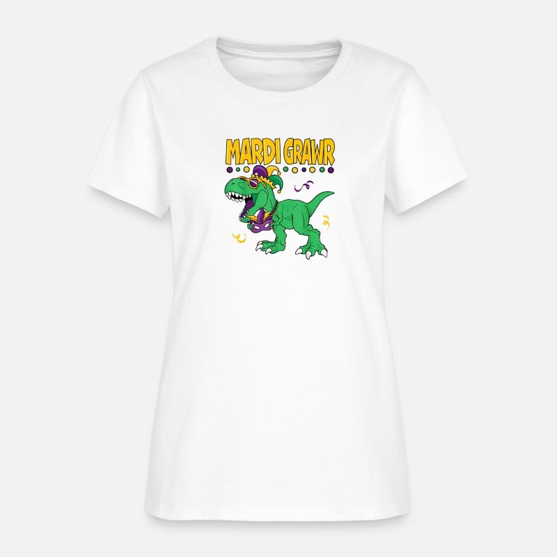 Mardi Grawr T Rex Dinosaur Mardi Gras Bead Kids Bo