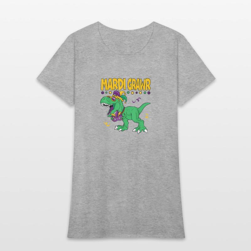 Mardi Grawr T Rex Dinosaur Mardi Gras Bead Kids Bo
