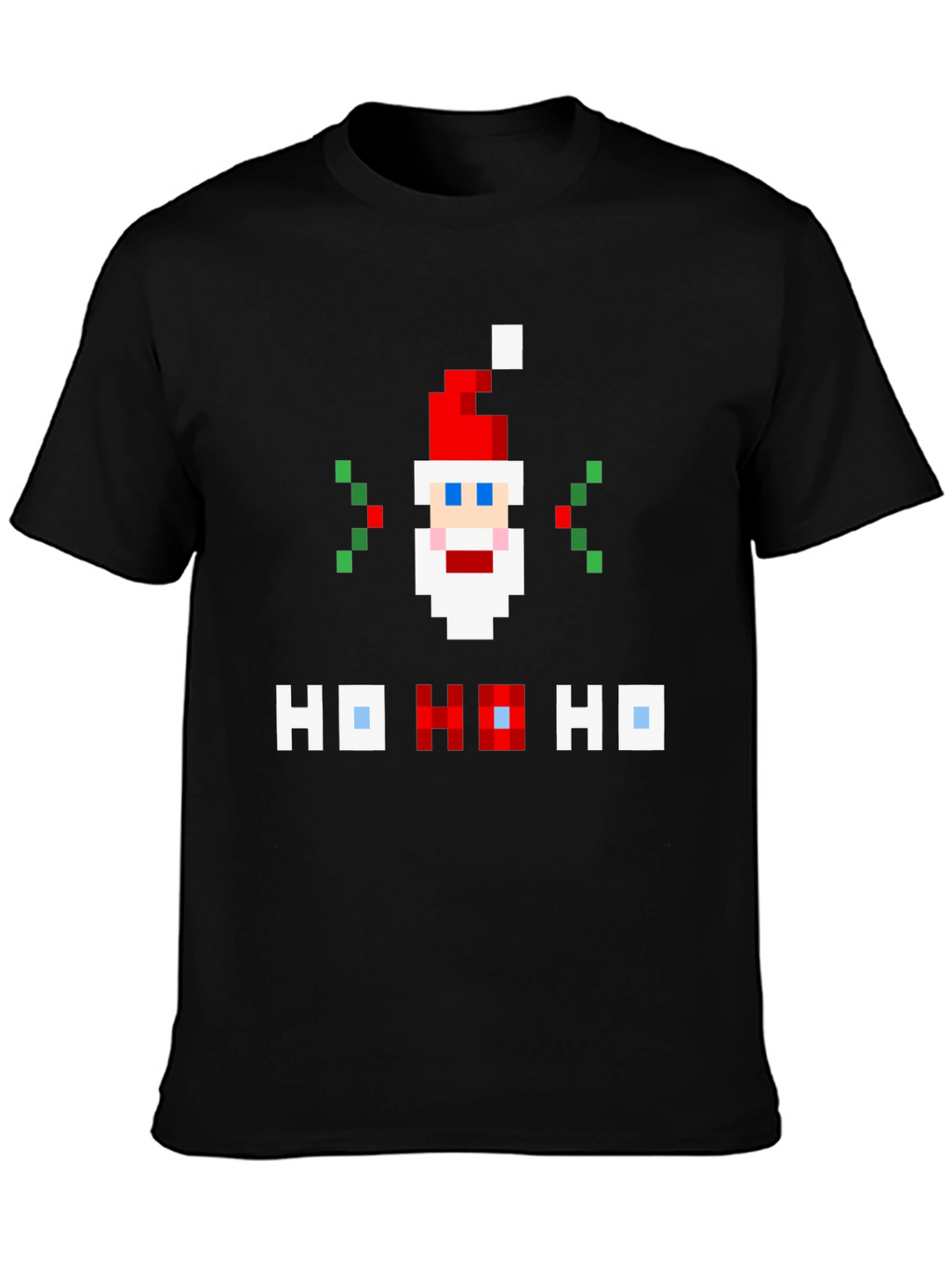 Pixel Santa Ho Ho Ho Graphic Tee