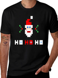 Pixel Santa Ho Ho Ho Graphic Tee