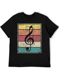 Retro Music Treble Clef Graphic T-Shirt