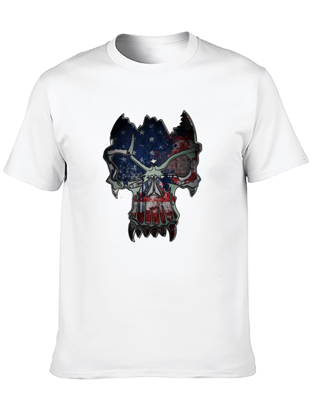 American Flag Skull Graphic T-Shirt