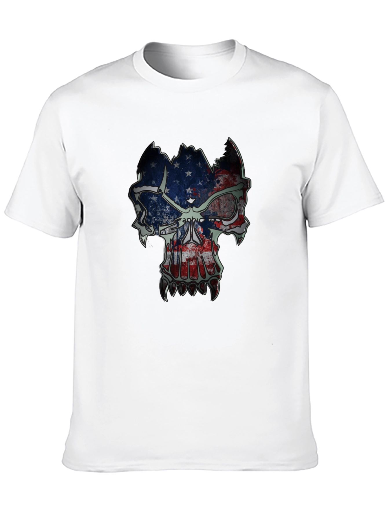 American Flag Skull Graphic T-Shirt