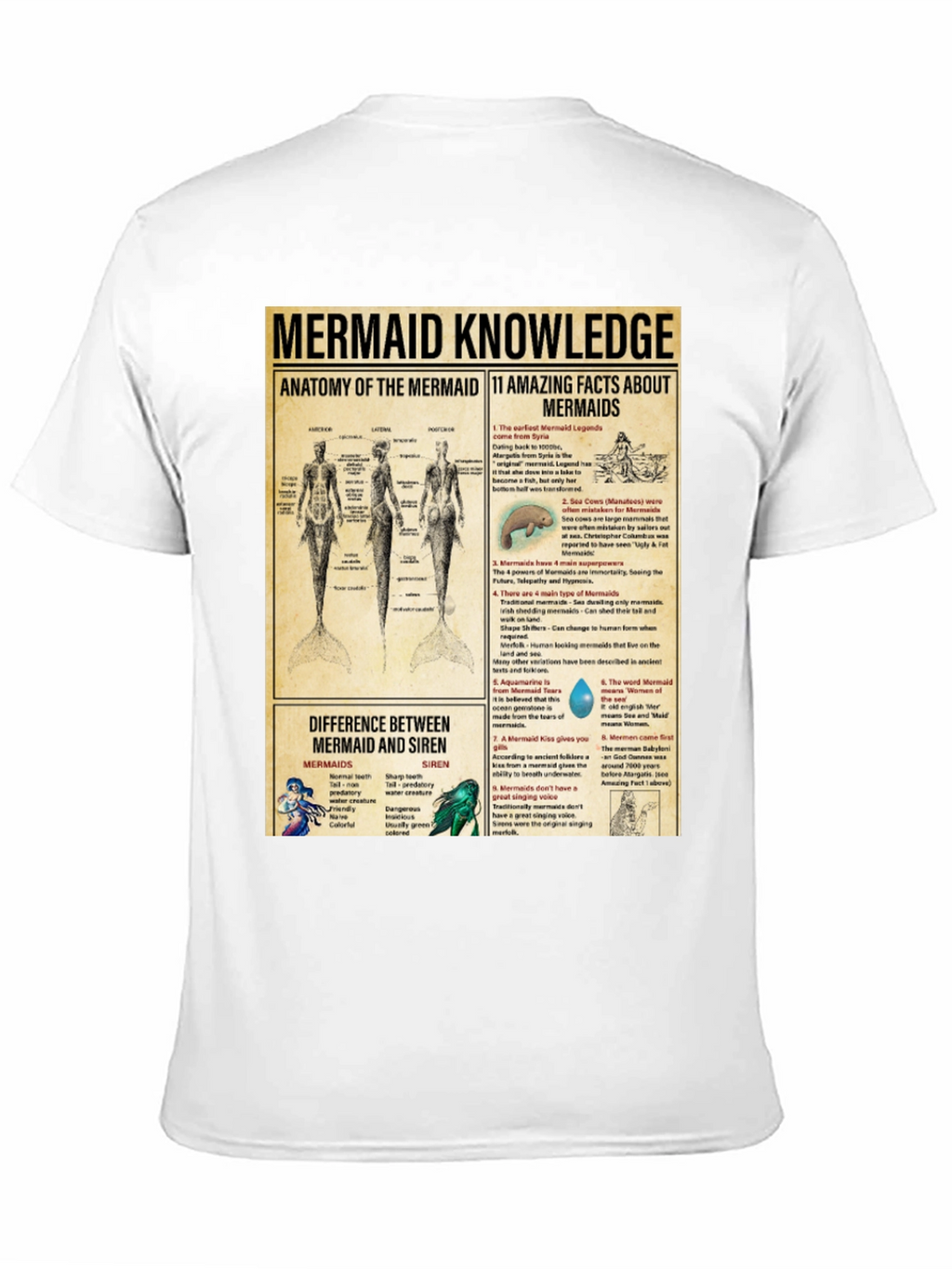 Mermaid Knowledge T-Shirt - Anatomy & Facts Tee