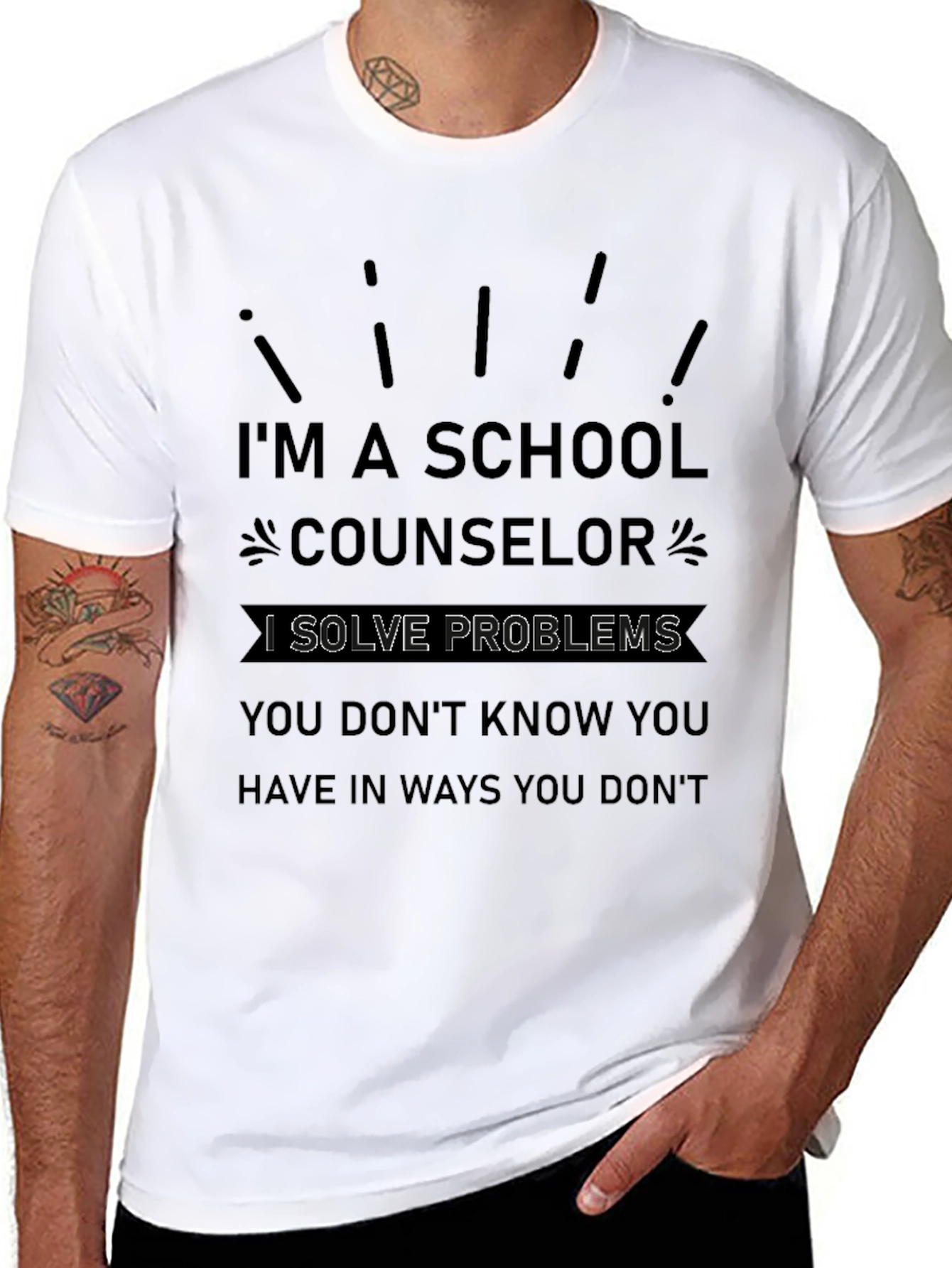 School Counselor T-Shirt - I Solve Problems Funny Tee