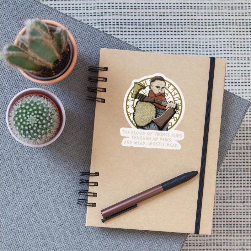 Mead Runs Through My Veins Funny Odin Humor Norse