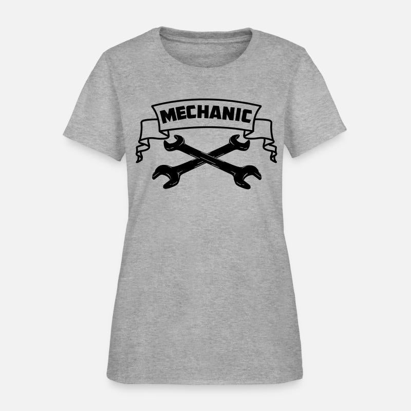 Mechanic logo with two wrenches and banner