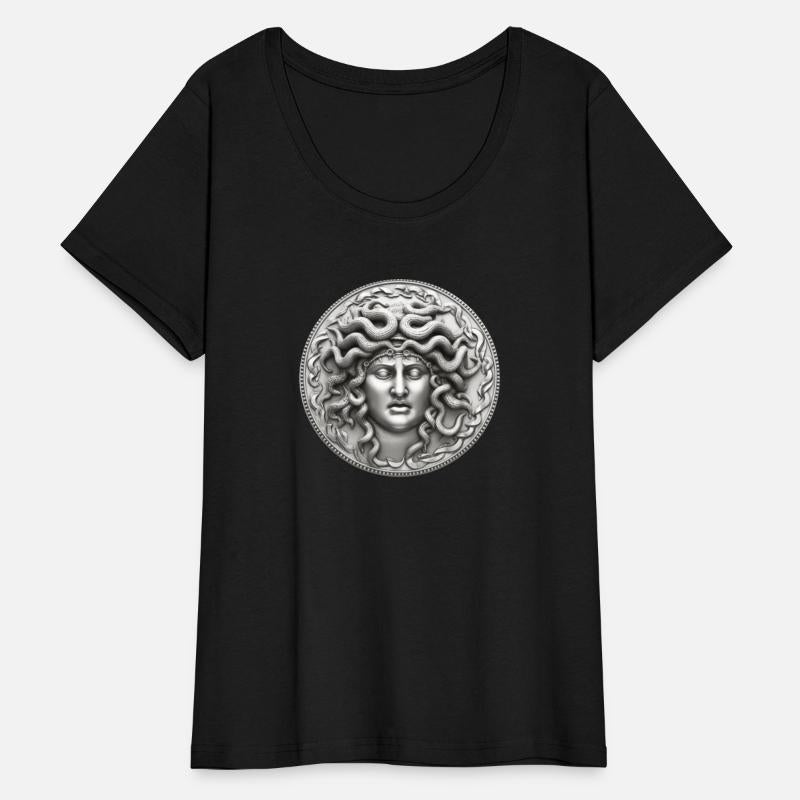Medusa Head Statue Old Greek Coin Myhtology