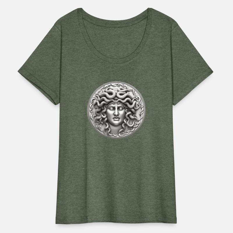 Medusa Head Statue Old Greek Coin Myhtology