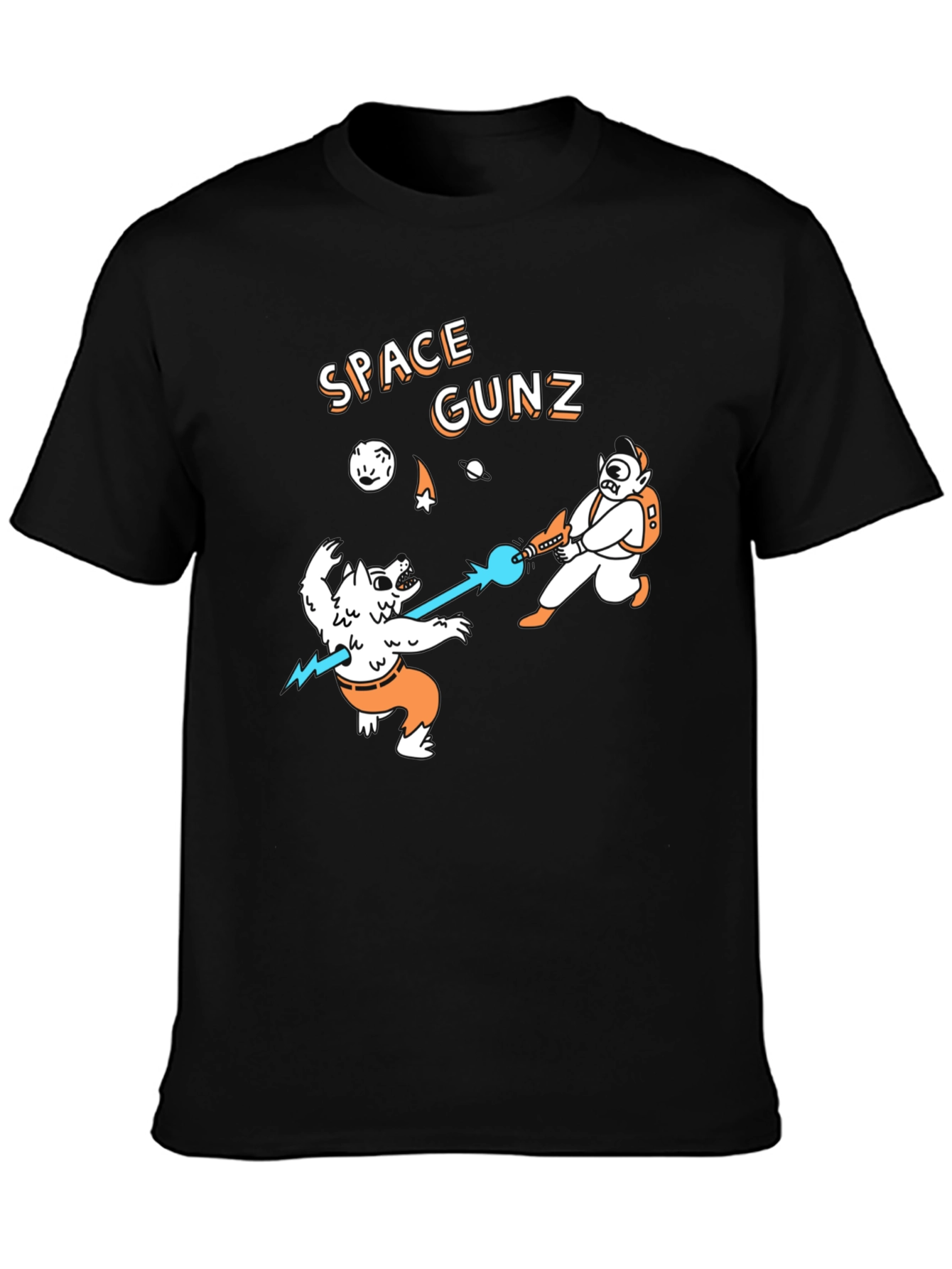 Space Gunz Graphic Tee - Unique Design Black T-Shirt