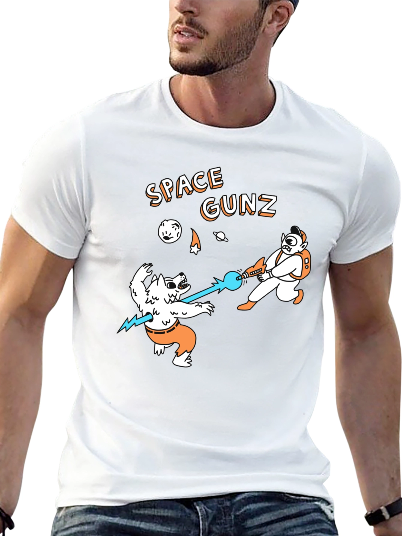 Space Gunz Graphic Tee - Unique Design Black T-Shirt