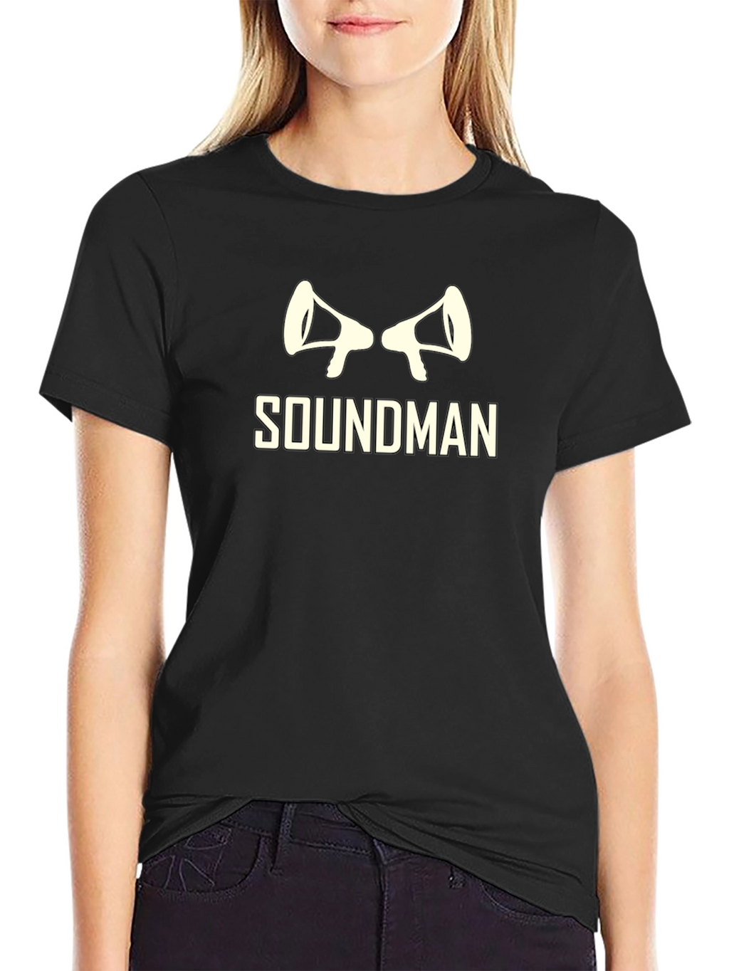 Soundman Graphic Tee - Black Cotton T-Shirt