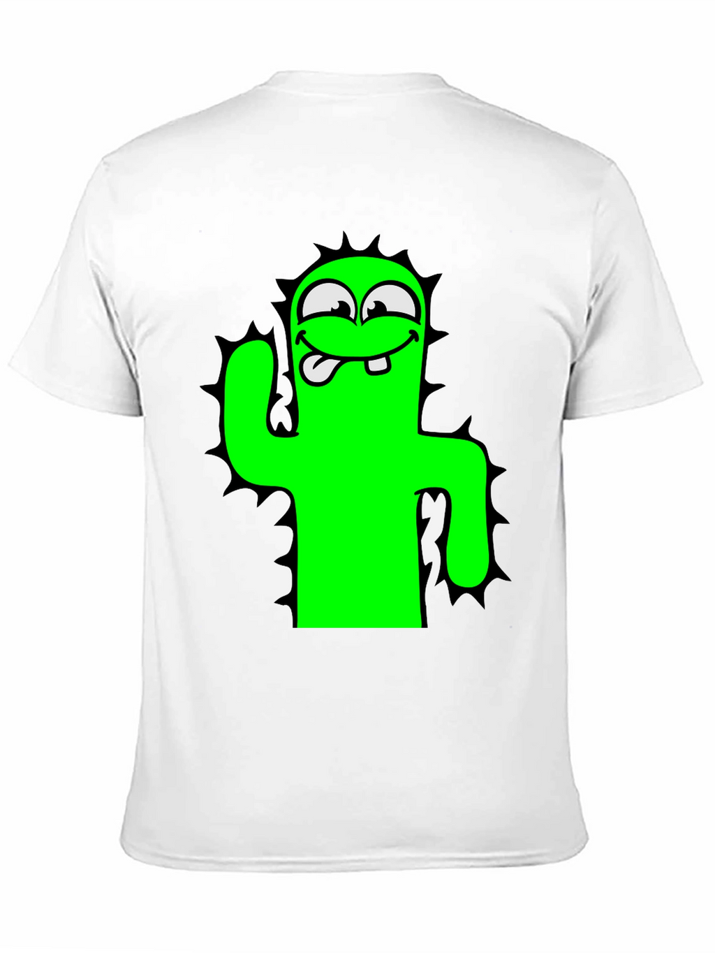 Funny Cartoon Cactus Black T-Shirt