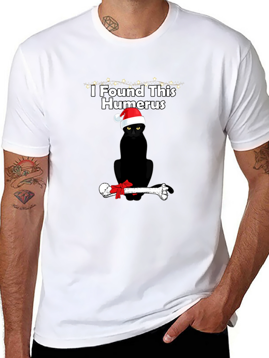 Funny Christmas Cat Humerus T-Shirt