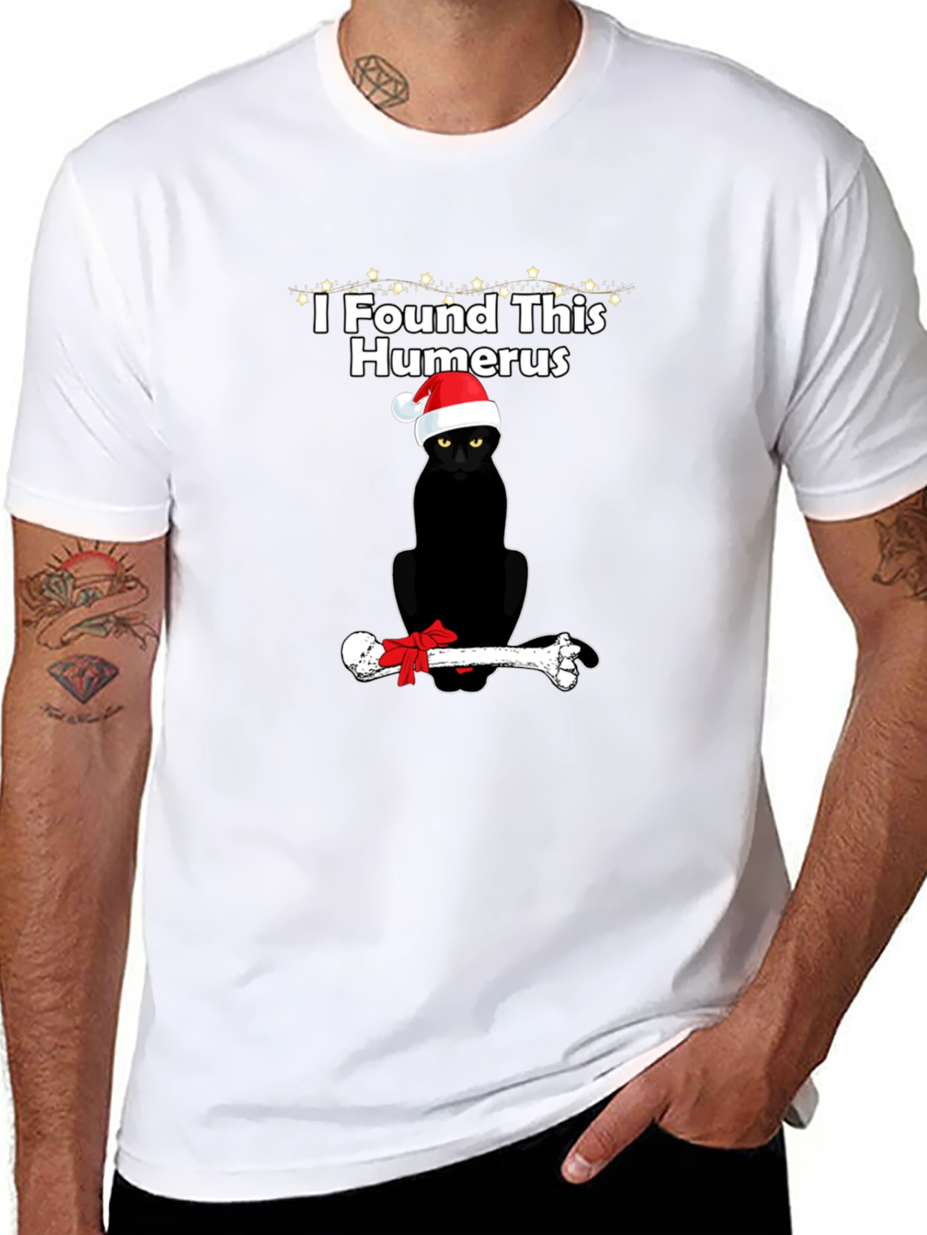 Funny Christmas Cat Humerus T-Shirt
