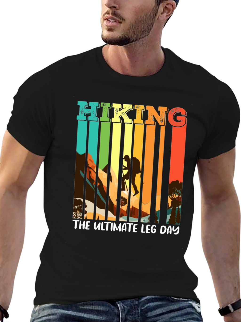 Hiking The Ultimate Leg Day Black T-Shirt