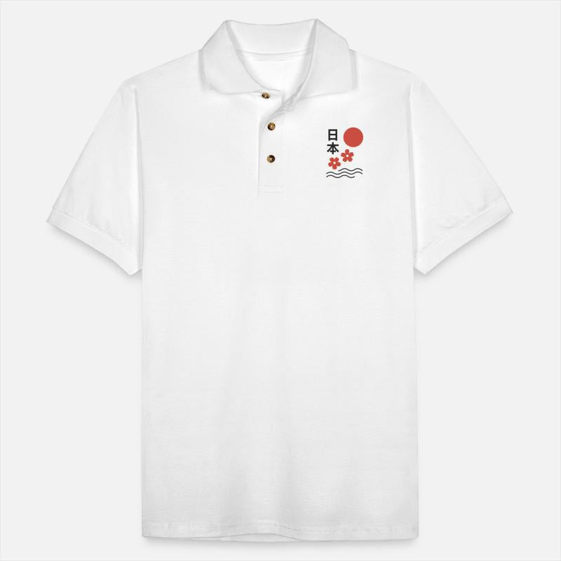 Minimalist Japan Aesthetic Red Sun Sakura Desig