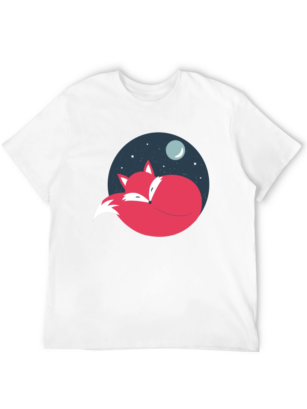 Fox Moon Graphic Tee - Black Cotton Blend