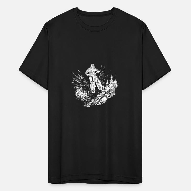 Mountain Bikers With Bike Up The Mountain