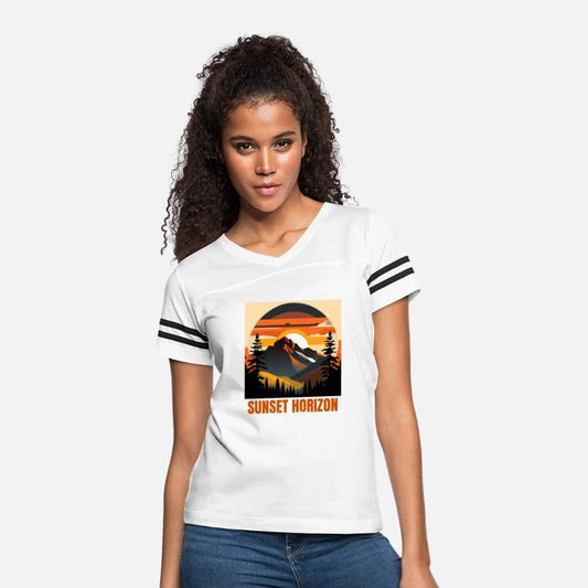 Mountain Illustration T-shirt sunset horizon