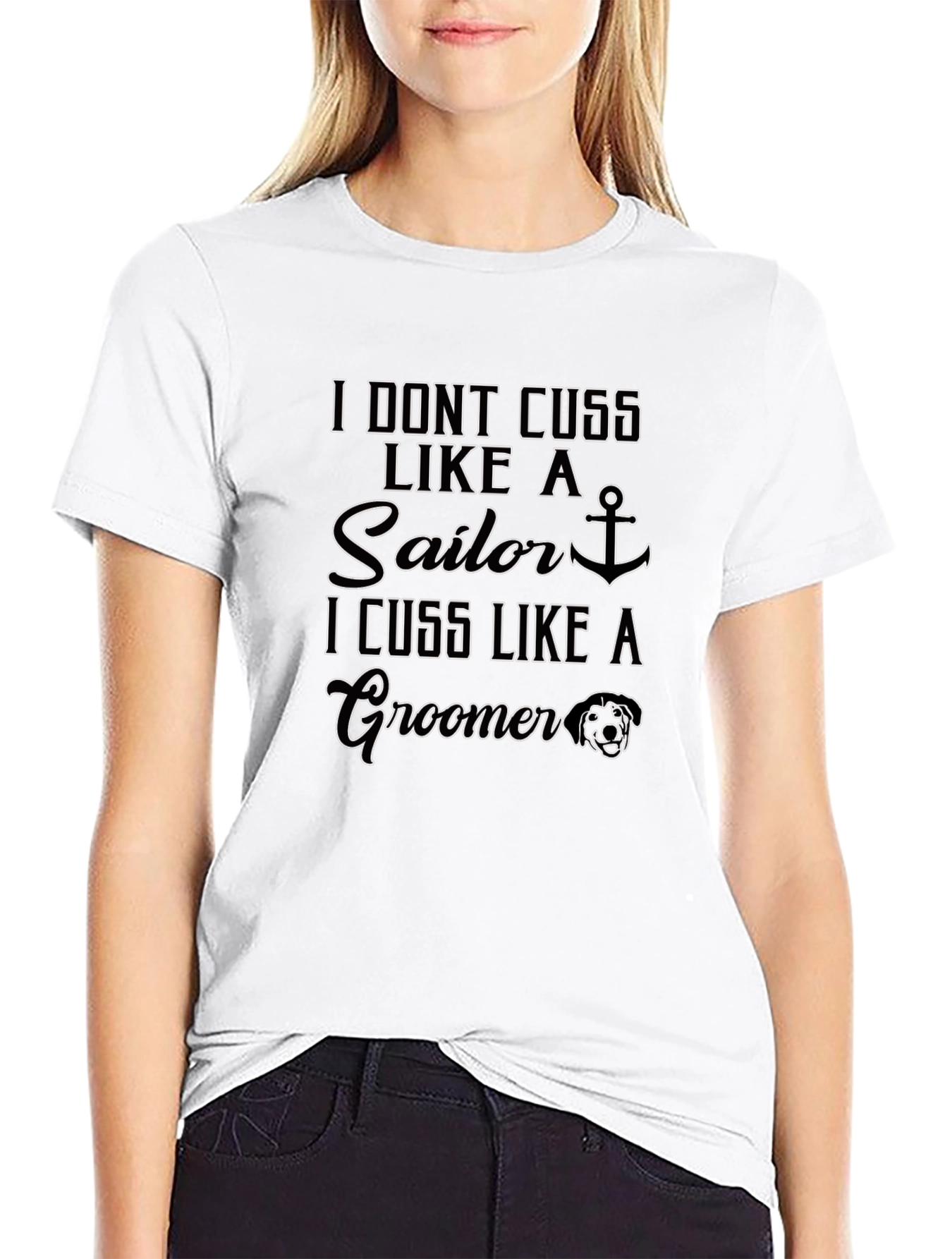 I Cuss Like A Groomer Black T-Shirt