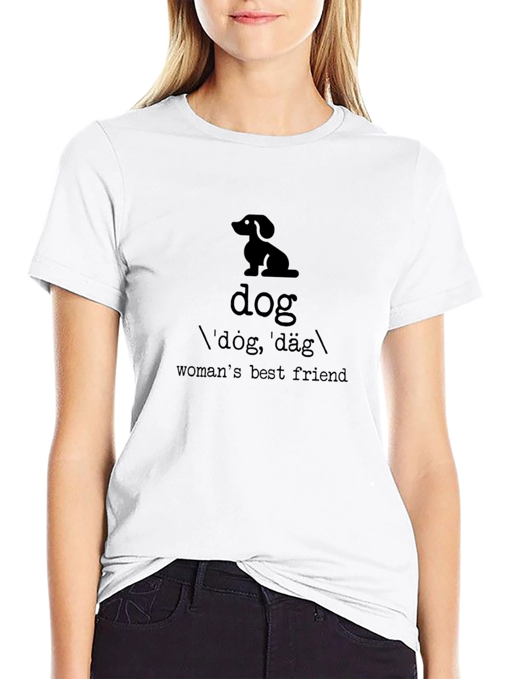 Dachshund “Woman’s Best Friend” T-Shirt – Minimalist Dog Graphic Tee