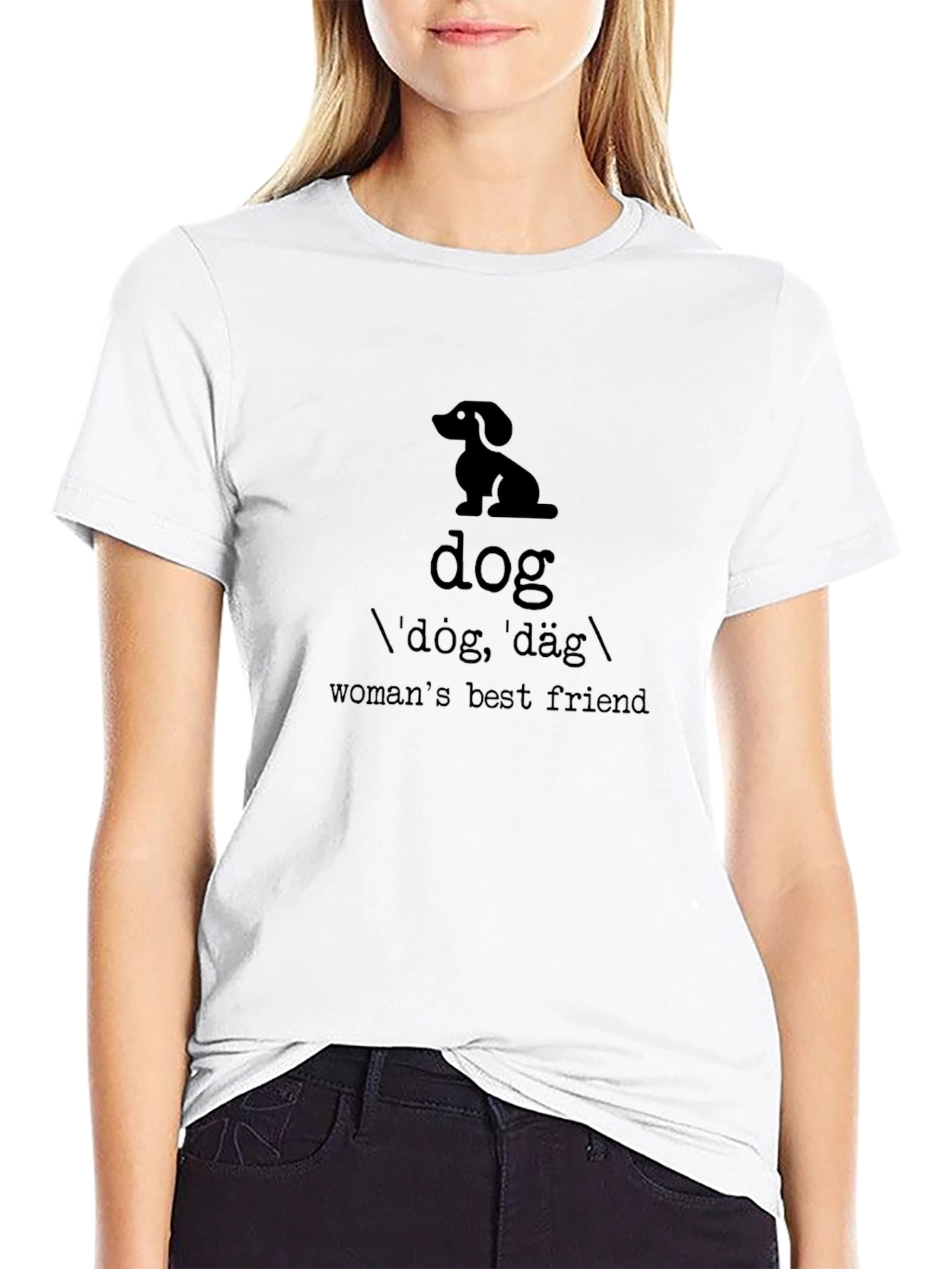 Dachshund “Woman’s Best Friend” T-Shirt – Minimalist Dog Graphic Tee
