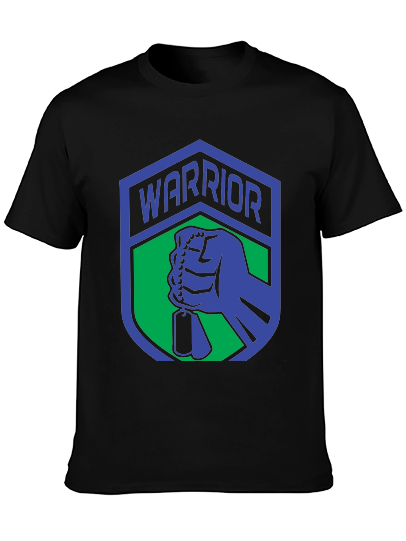 Warrior Graphic Print Mens Black T-Shirt