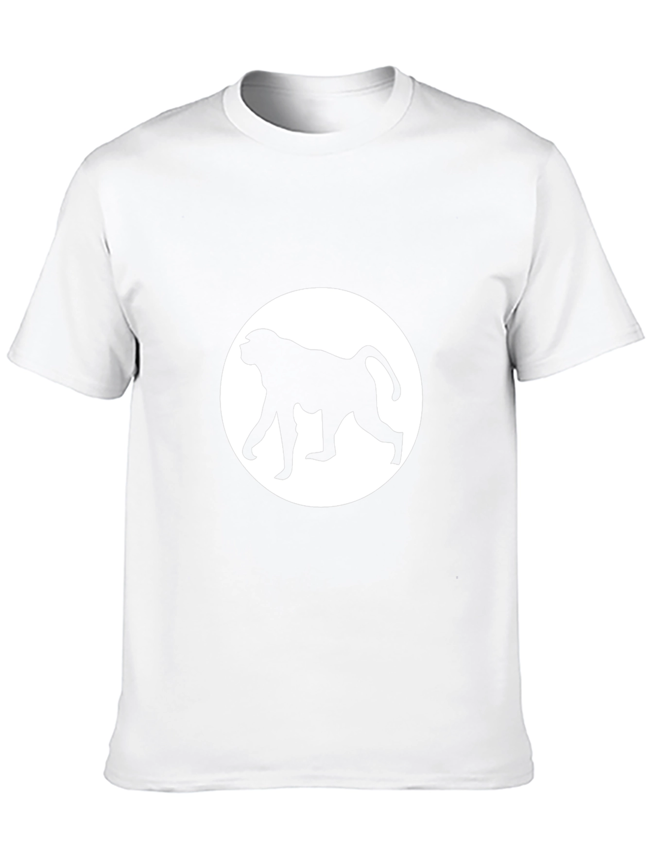 Monkey Silhouette Tee - Classic Black Cotton Shirt