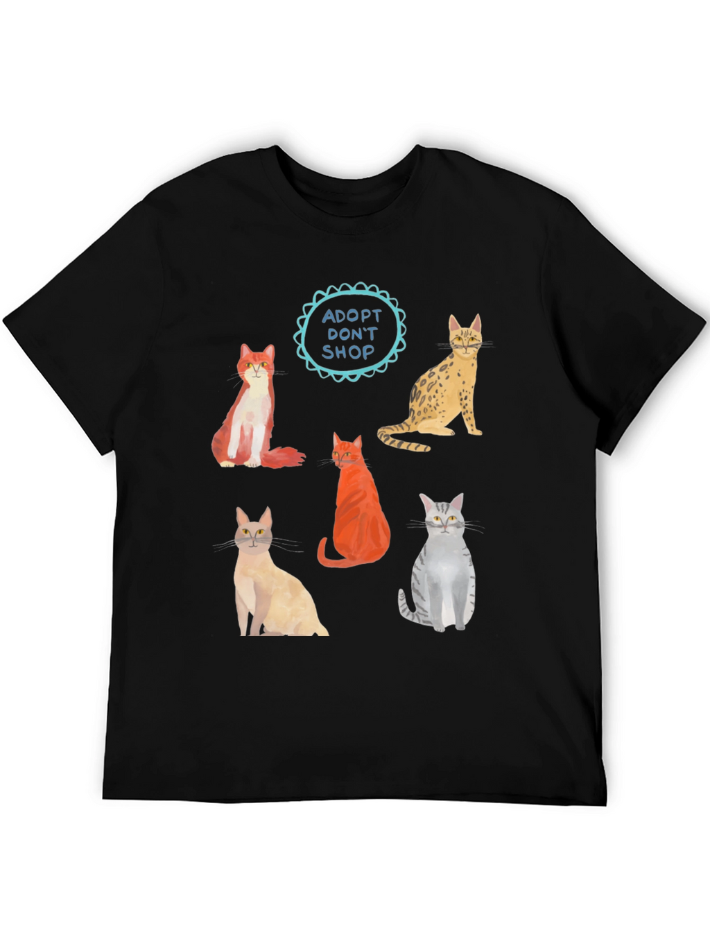 Adopt Dont Shop Cat Graphic T-Shirt