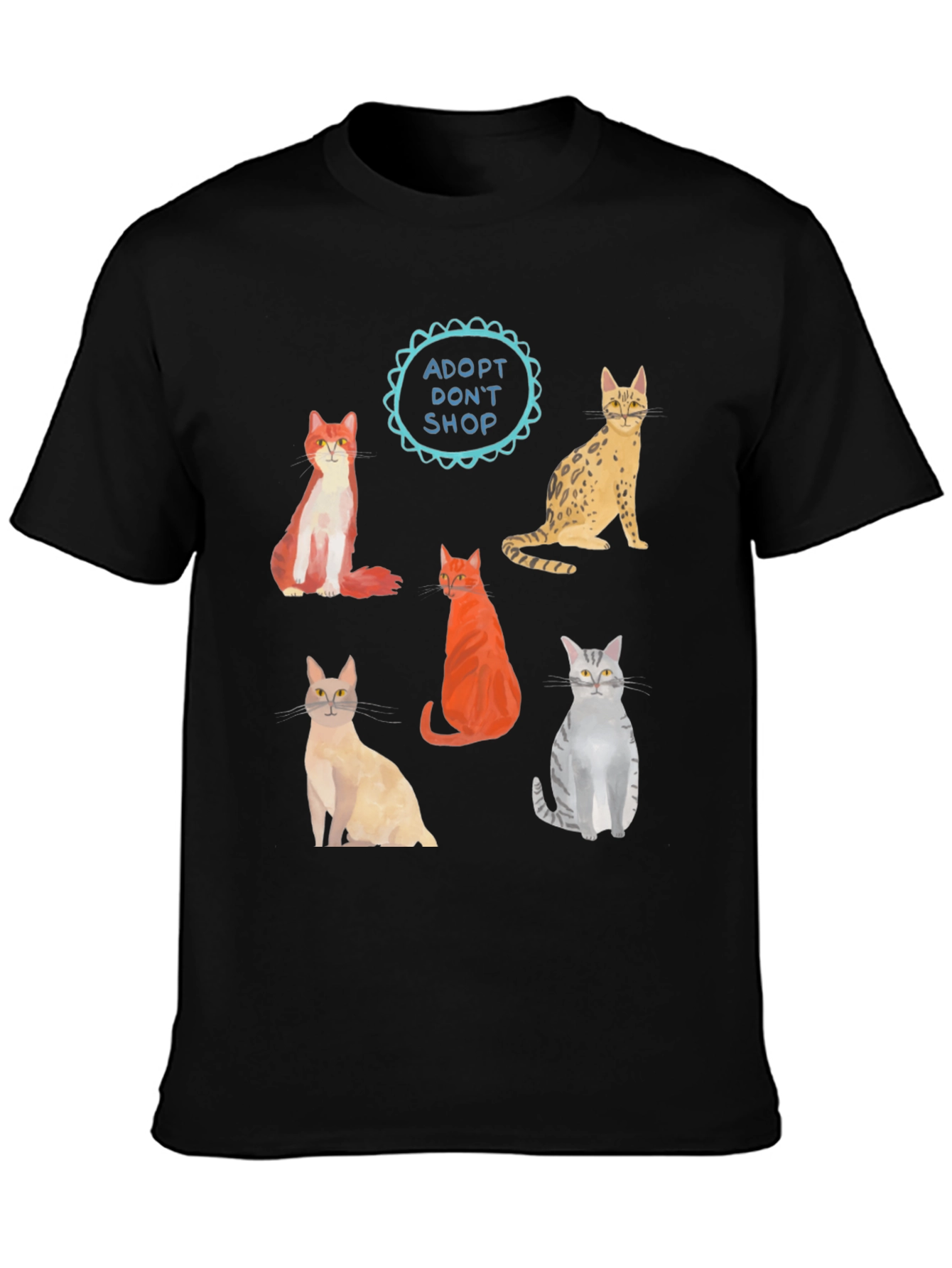 Adopt Dont Shop Cat Graphic T-Shirt