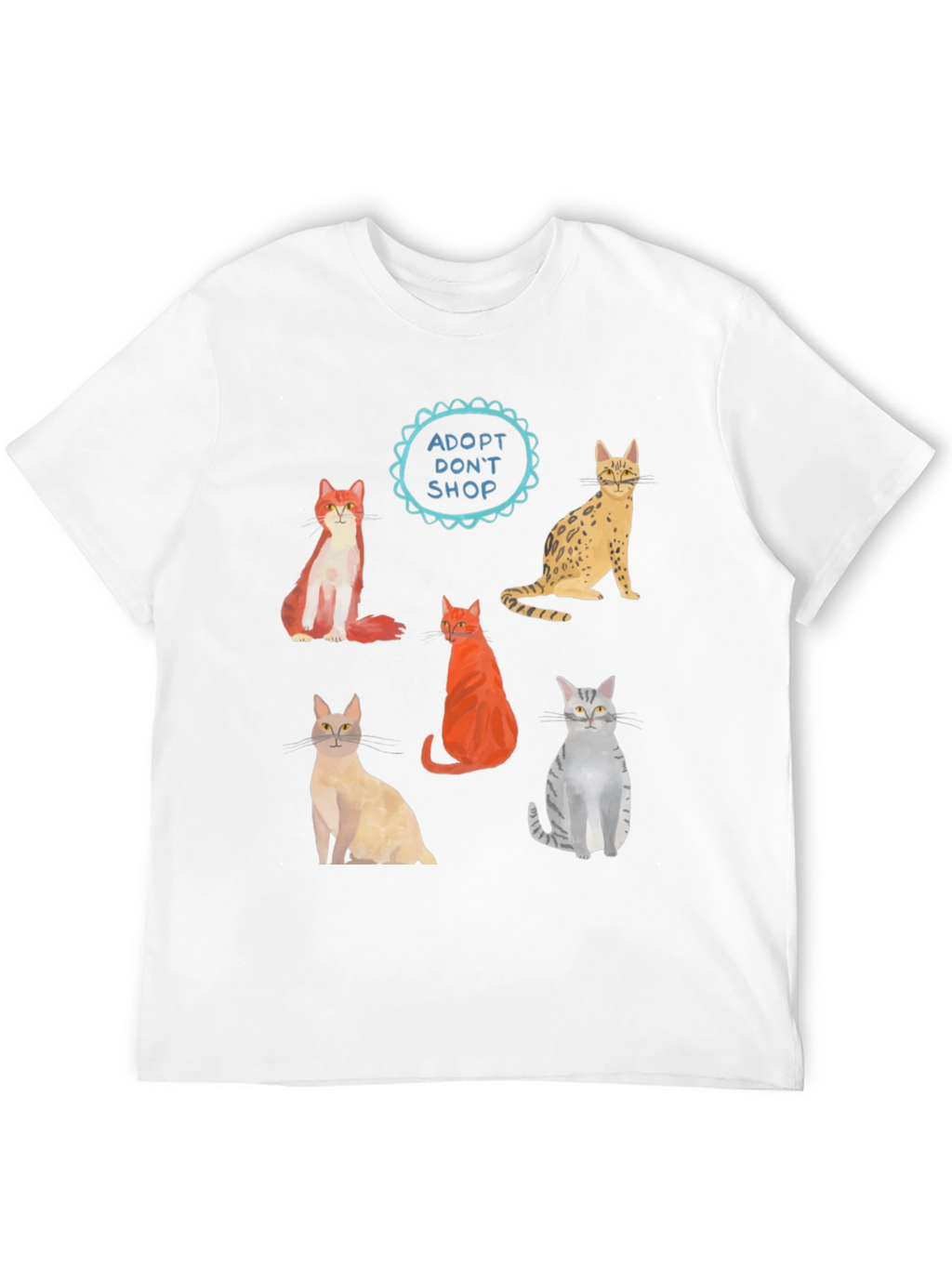 Adopt Dont Shop Cat Graphic T-Shirt