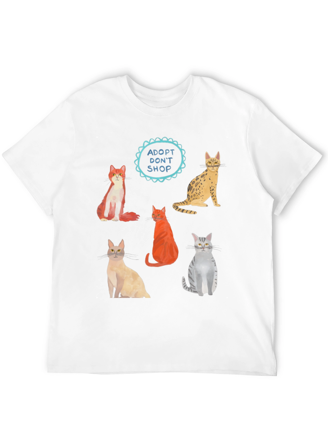 Adopt Dont Shop Cat Graphic T-Shirt
