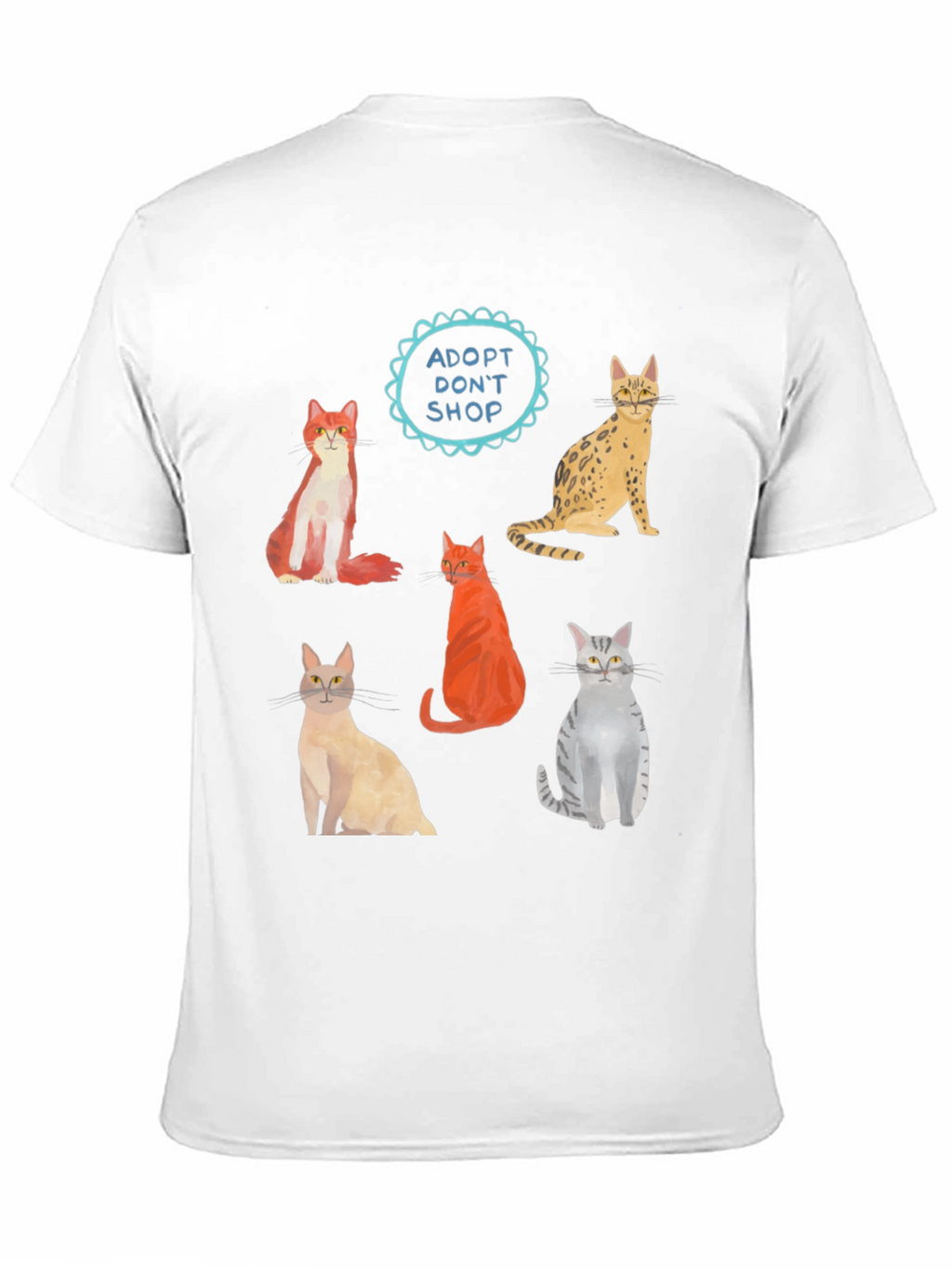 Adopt Dont Shop Cat Graphic T-Shirt