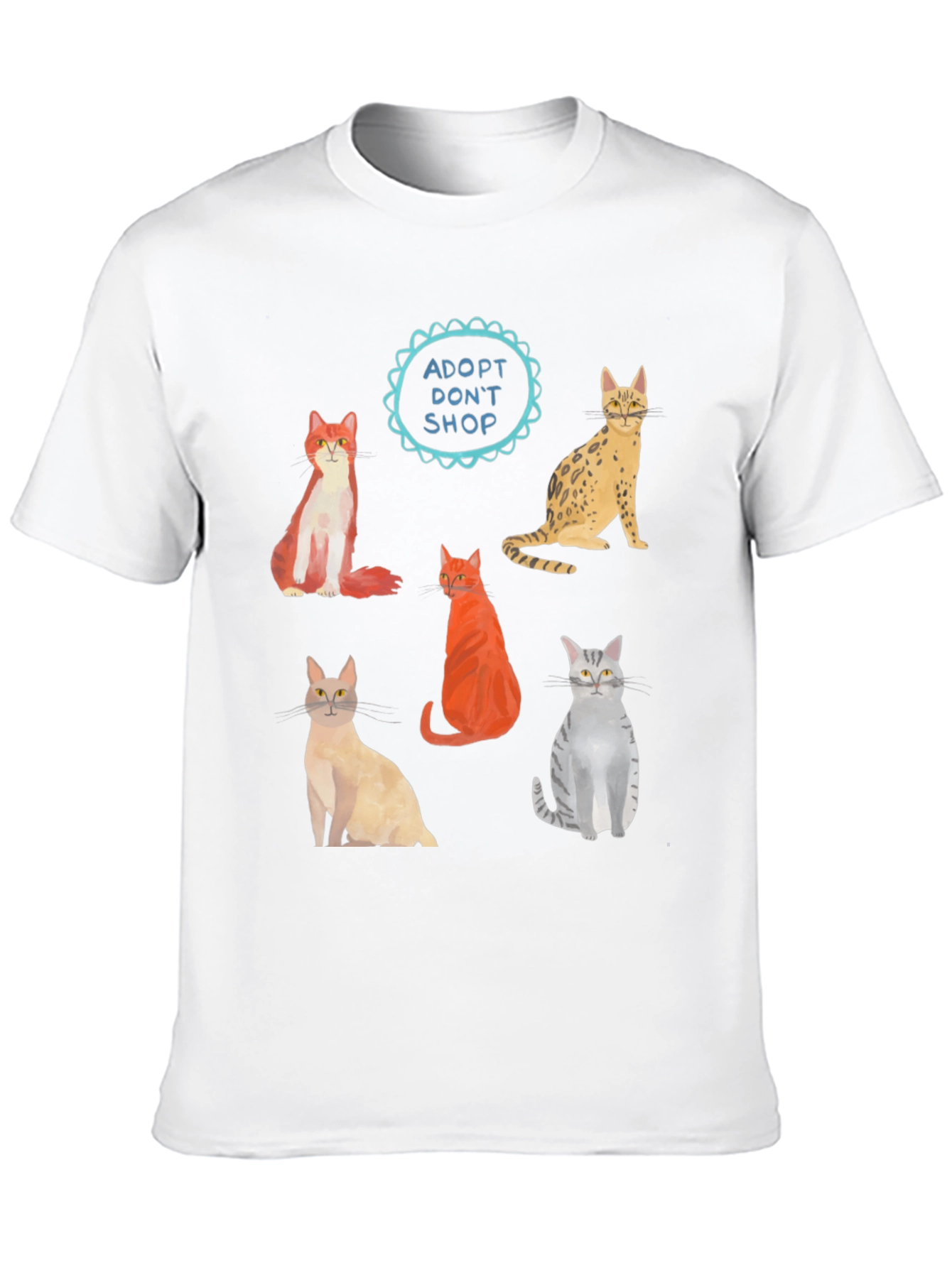 Adopt Dont Shop Cat Graphic T-Shirt