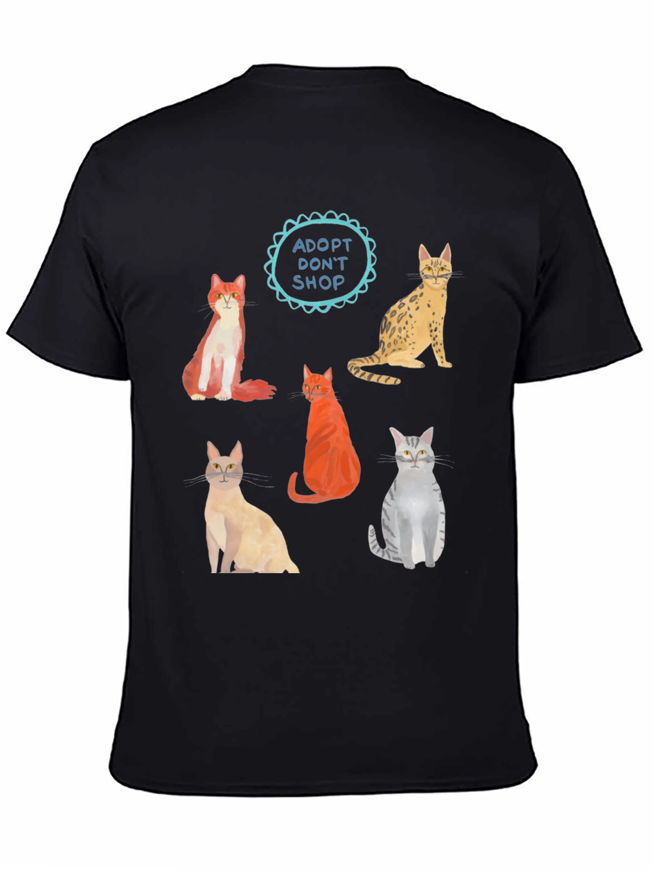 Adopt Dont Shop Cat Graphic T-Shirt