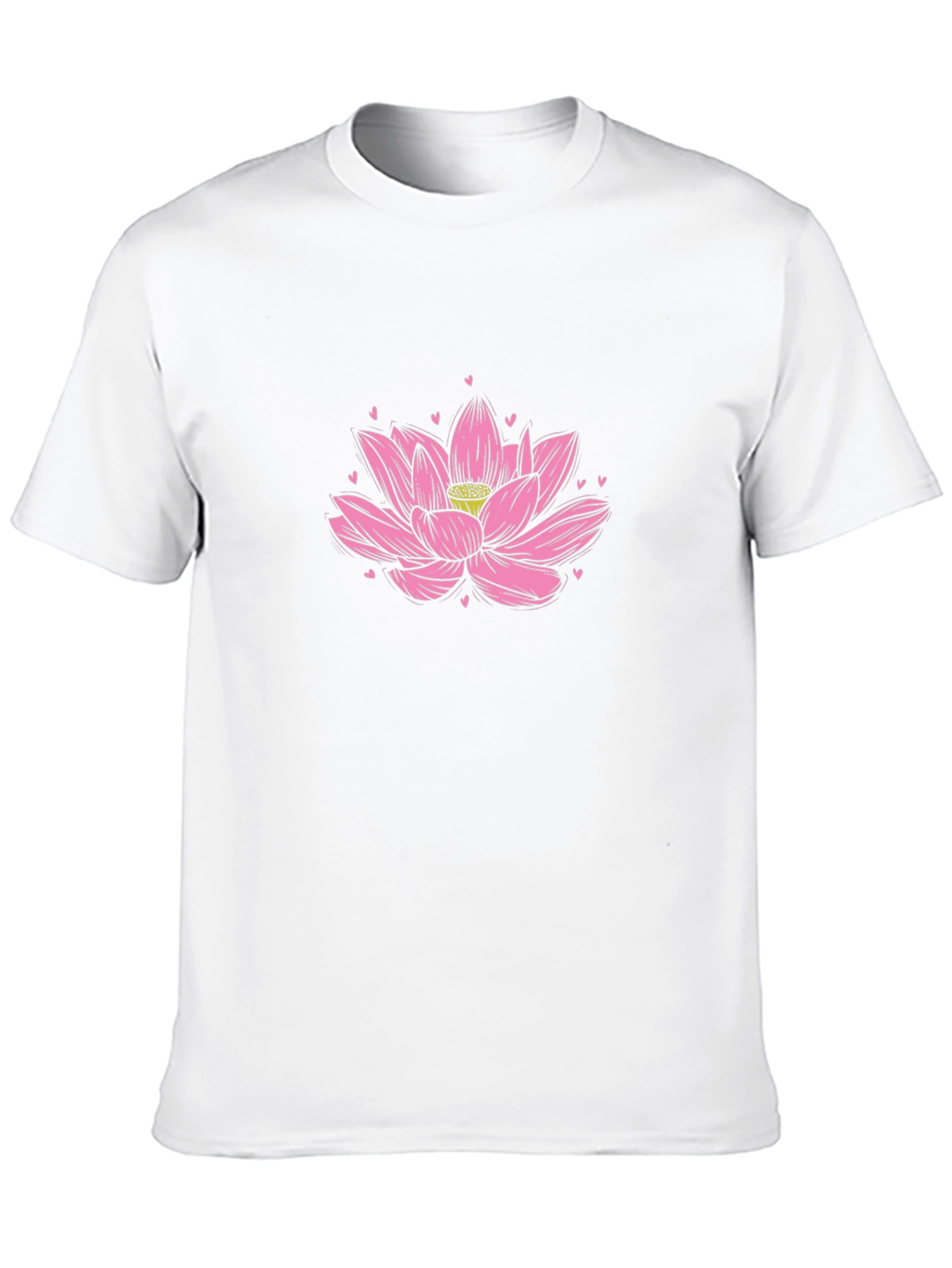 Lotus Flower Graphic Tee - Soft Black Cotton Shirt
