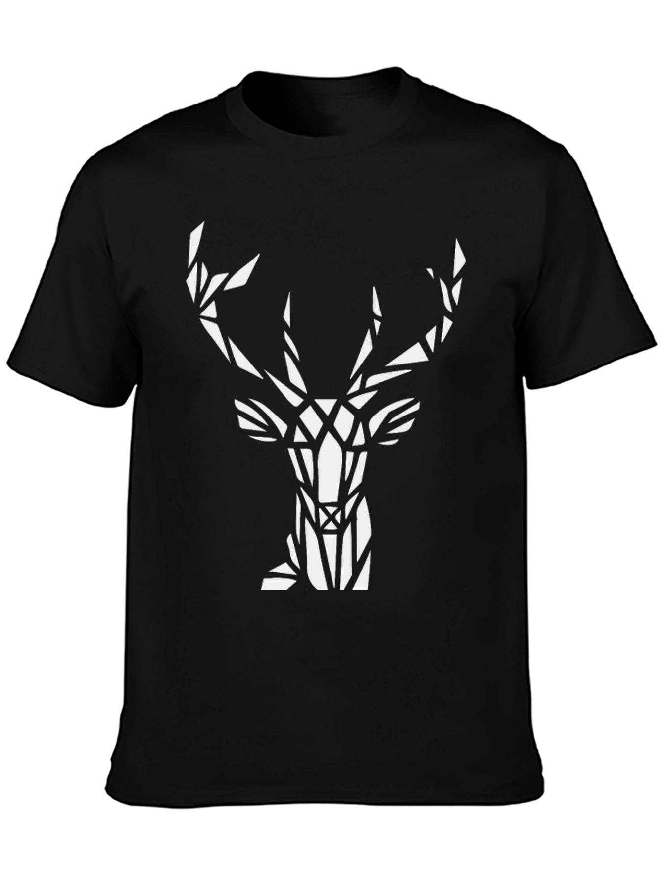 Geometric Deer Graphic T-Shirt - Modern Stag Design