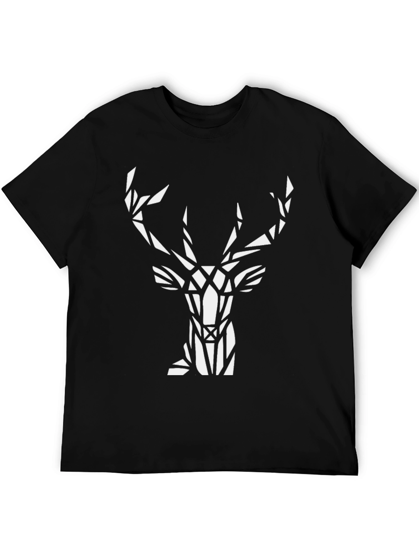 Geometric Deer Graphic T-Shirt - Modern Stag Design