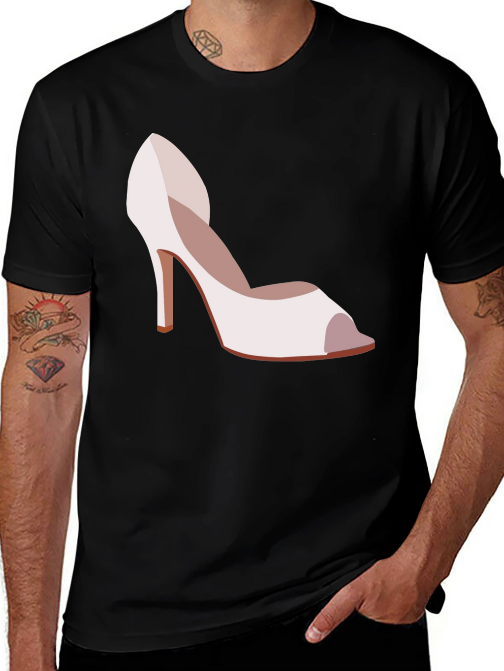 High Heel Graphic Tee - Stylish Womens Shoe Design