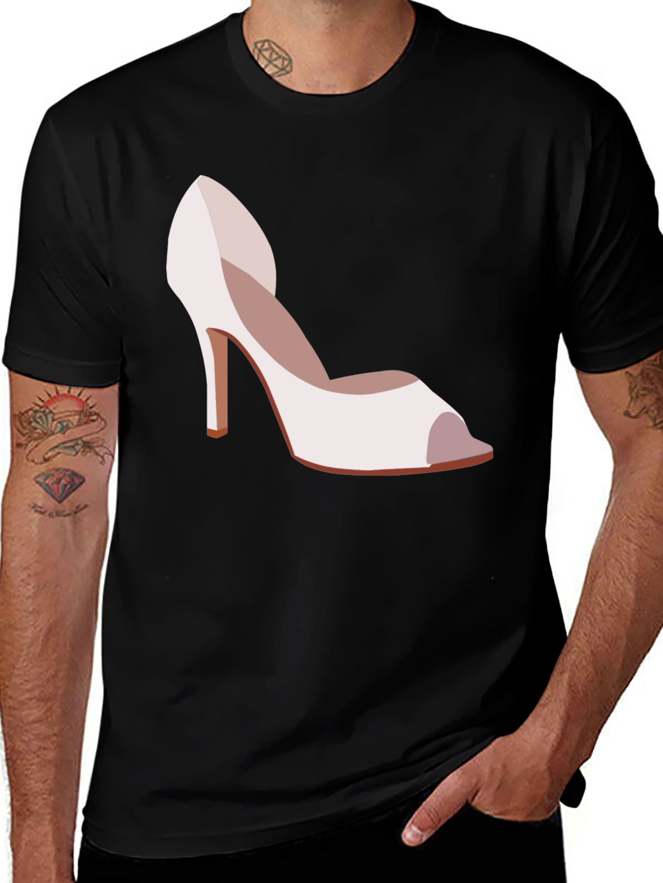 High Heel Graphic Tee - Stylish Womens Shoe Design